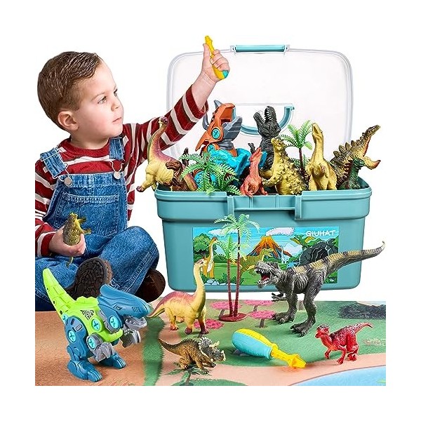 GIUHAT Figurine Dinosaure et Dino à démonter, Dinosaure Jouet Enfant 3-8 Ans Garçon Cadeau Enfant Garcon Jouet 3 2 4 5 6 Ans 