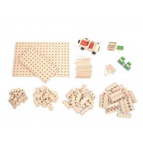 Jeu de bois BUKO – station-service + voiture 99 pièces