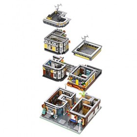 WangSiwe Ensembles de Construction Modulaires de Restaurant de Sushi, Bloc de Construction DArchitecture de Maison de Ville 