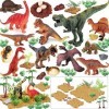 Boderam 85 PCS réaliste Dinosaure poupée Console de Jeu, Puzzle Dinosaure Jouet gâteau Top avec Floret Plantes fossiles Puzzl
