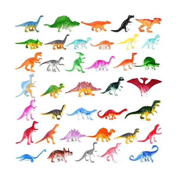 ELECLAND 39 PCS Mini Dinosaures Figurines Jouet pour Enfants Dinosaure Ensemble de Jeu Dinosaure Cupcake Toppers pour Garçons