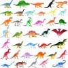 ELECLAND 39 PCS Mini Dinosaures Figurines Jouet pour Enfants Dinosaure Ensemble de Jeu Dinosaure Cupcake Toppers pour Garçons
