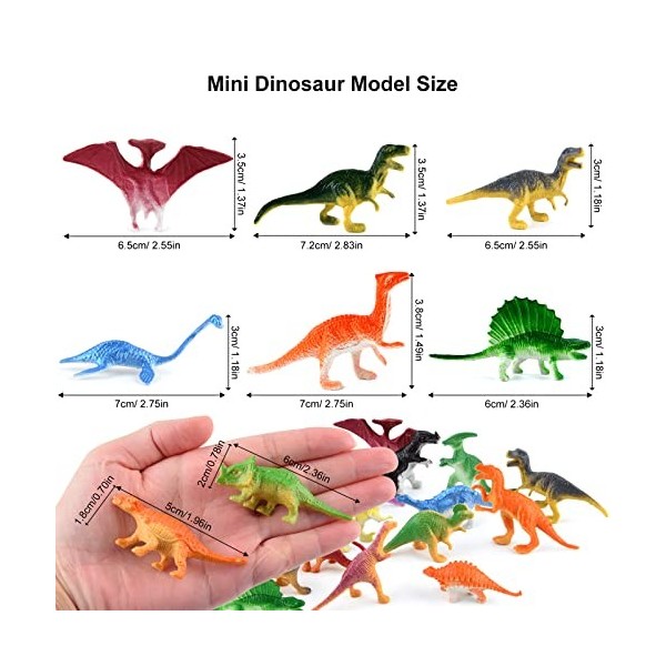 ELECLAND 39 PCS Mini Dinosaures Figurines Jouet pour Enfants Dinosaure Ensemble de Jeu Dinosaure Cupcake Toppers pour Garçons