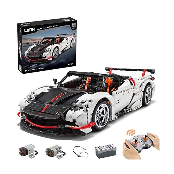 DWEG CADA C63002W Version Dynamique du modèle de Bloc de Construction de Voiture de Sport,1812PCS 1:10 Convient au kit Pagani