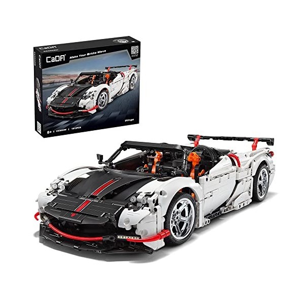 DWEG CADA C63002W Version Dynamique du modèle de Bloc de Construction de Voiture de Sport,1812PCS 1:10 Convient au kit Pagani