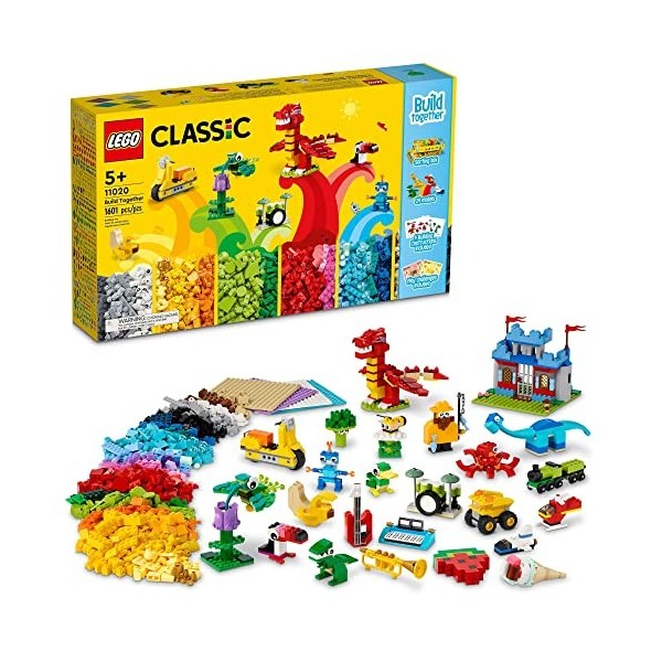 LEGO Classic Build Together 11020 Jeu de construction créatif pour enfants, filles et garçons à partir de 5 ans 1 601 pièces