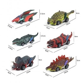 Ensemble de 6 Voitures de Dinosaure à Tirer, Voitures Jouets pour Enfants, Voitures Miniatures de Dinosaure, Jouets éducatifs