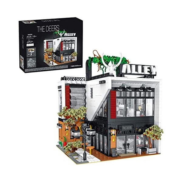 barweer Briques de construction City Haus - Fawn Milk Tea Shop Modular Buildings - Boîte cadeau pour adultes et enfants - Kit