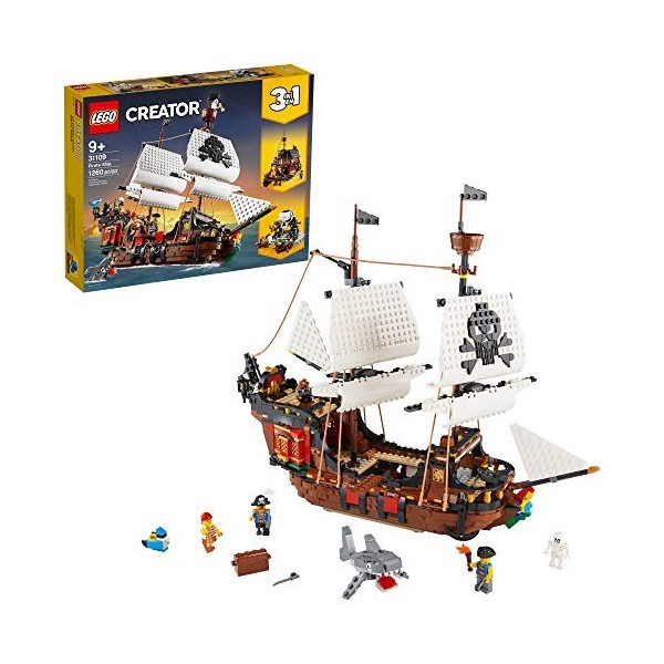 LEGO Creator 3in1 Pirate Ship 31109 Building Playset for Kids who Love Pirates and Model Ships, Makes a Great Gift for Childr