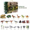 Wodasi Pistes de Jouets de Dinosaures, Ensemble de Jeu de 238 Pistes de Course de Dinosaures avec 1 Voitures de Chemin de Fer