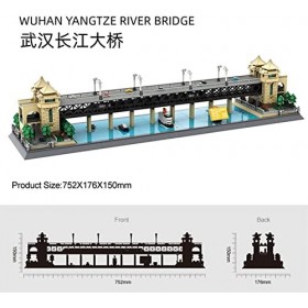 WMDSYGD Briques Créatives 145 2pcs Street View Building Blocks Chine Wuhan Yangtze River Bridge Modèle de Construction de la 