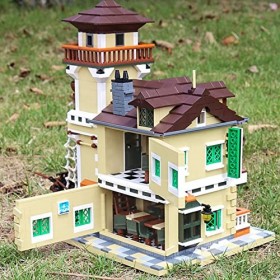 WangSiwe Bord de Mer Vue Sur La Rue Boathouse Restaurant Blocs Modèle 2196 Pièces Blocs de Construction Bricolage Assemblage 