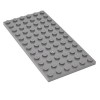 LEGO Pièces et pièces : gris clair gris pierre moyenne 6 x 12 4,6 x 9,1 cm Assiette x20