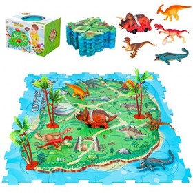 Jouets de Dinosaures Orbitaux électriques Bricolage, Ensemble de Jeu éducatif de Dinosaures Réalistes, Piste Flexible et 1 Vo