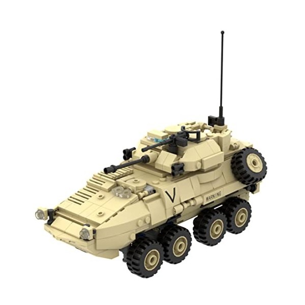 Seizefun DIY LAV25 Modèle de véhicule de combat dinfanterie - Briques de construction de voiture militaire moderne - Petit k
