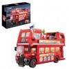 KOAEY Blocs de construction bus londonien rétro à deux étages - 1770 pièces - Compatible avec Lego