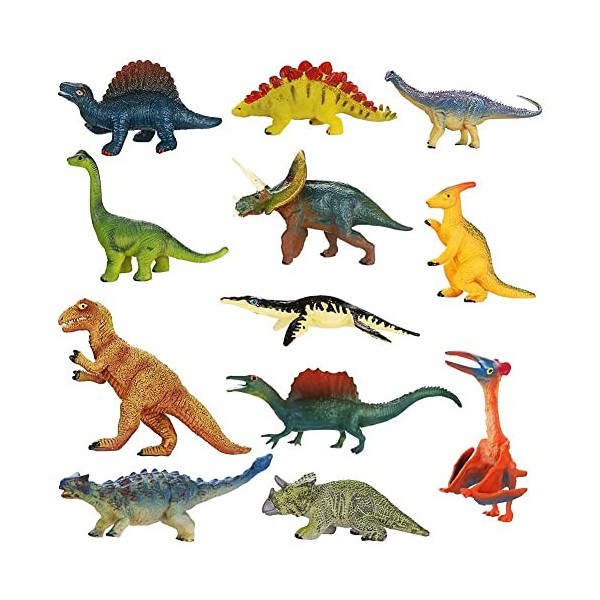 Simmpu Ensemble Jouets de Dinosaure,Mini figurine de Dinosaure,Jouets de Figurines Dinosaure Fournitures de Dinosaure Réalist