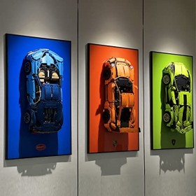 iLuane Tableau mural daffichage pour Lego 42083 Technic Bugatti Chiron - Objets de collection adultes - Pour voiture de spor