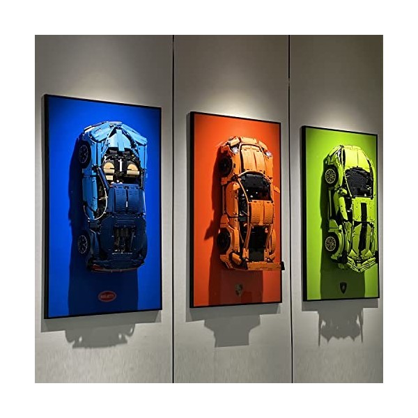 iLuane Tableau mural daffichage pour Lego 42083 Technic Bugatti Chiron - Objets de collection adultes - Pour voiture de spor