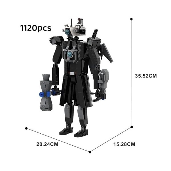 BAcion Ensemble de Construction de caméraman géant de Toilettes Skibidi, kit de Blocs de Construction de Toilettes Skibidi, J