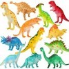 YeoNational&Toys 12 Dinosaures réalistes, Jouet Dinosaure, Grand Ensemble de 7 Pouces de Dinosaures, Jouets éducatifs pour ga