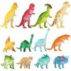 YeoNational&Toys 12 Dinosaures réalistes, Jouet Dinosaure, Grand Ensemble de 7 Pouces de Dinosaures, Jouets éducatifs pour ga