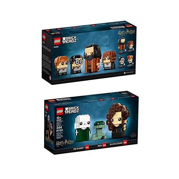 Lego Brickheadz Harry Potter, Hermione, Ron Weasley, Hagrid 4095 + Lord Voldemort, Nagini, Bellatrix Lestrange 40496 Set