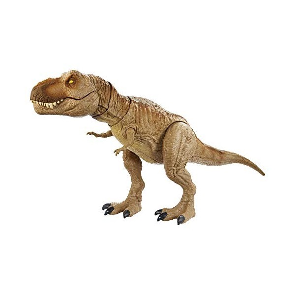 Jurassic World Rex Rugissement Feroce Tyrannosaure, Figurine Articulee de Dinosaure avec Fonctions Ataque, sons et Mouvements