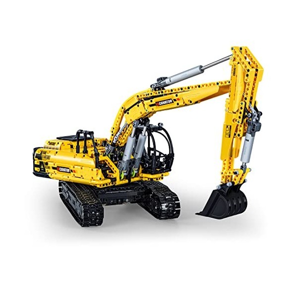 DAXX Technic Pelleteuse Jeu de Construction, C61082W 1:20 La Pelle sur Chenilles, 1702 Pièces Blocs Compatible avec Lego Tech