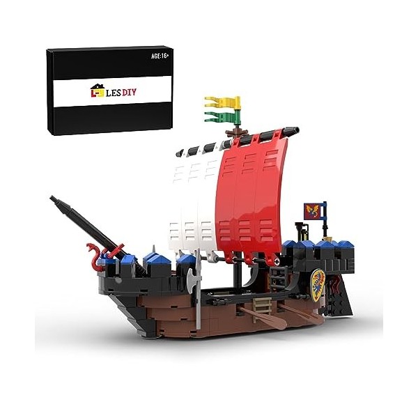 JoyMate Modèle modulaire de construction de briques de pirate médiéval, kit de modélisation architecture compatible avec lar