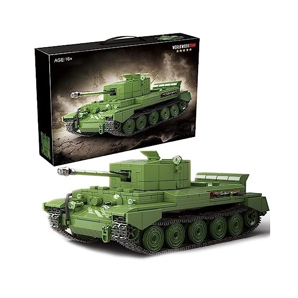NVOSIYU Char Militaire - German Tiger I Tank Jeu de Construction avec Figurines, WW2 Tank, Compatible avec Lego 2276 Pièces 