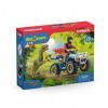 Schleich 41466 Fuite sur Quad Face au vélociraptor, dès 5 Ans, Dinosaurs - Coffret, 24,5 x 6,6 x 19 cm