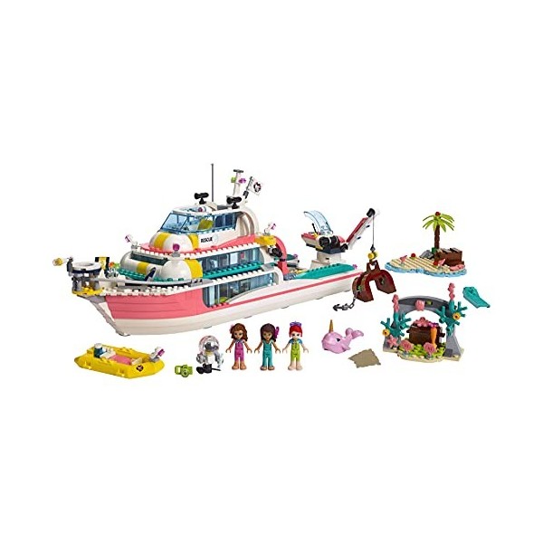 LEGO®-Friends Le bateau de sauvetage pour Fille et Garçon à Partir de 7 Ans et Plus, 908 Pièces 41381