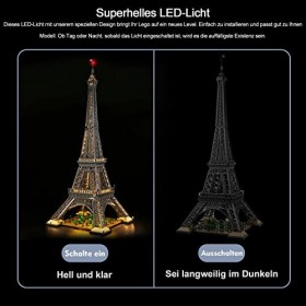 Ensemble déclairage décoratif pour Lego Lensemble de Construction de la Tour Eiffel, Ensemble déclairage LED pour Lego 103