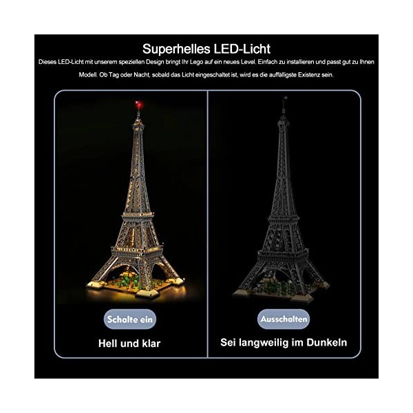 Ensemble de lumière LED pour Lego La Tour Eiffel Ensemble de Construction, Ensemble déclairage de décoration pour Lego 10307