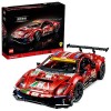 LEGO 42125 Technic Ferrari 488 GTE AF Corse 51: Maquette de Voiture de Course à Construire, Modèle pour Adultes et Fans de C
