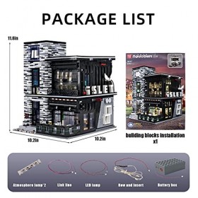 Mould King 16042 Jeu de Construction, 3992+ Pièces Bar Restaurant avec lumière LED, Construction de Ensemble de Jouets de Bri