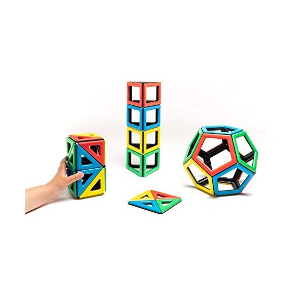 Polydron magnétique Extra Shapes Set de construction éducatif de construction magnétique – Ensemble magnétique à ajouter – À 