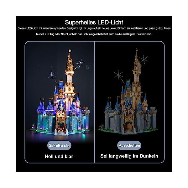 Kit déclairage de décoration télécommandé pour Lego 43222 Le château de Disney Pas Lego , Kit déclairage pour Lego Le Nouv