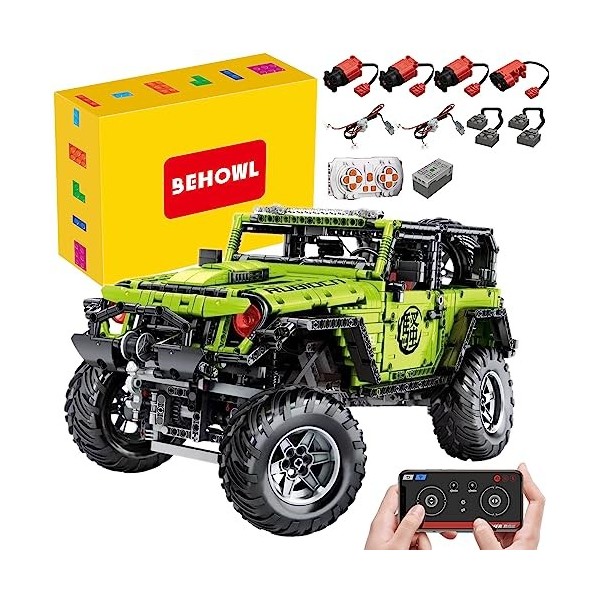 BEHOWL Technique Off Road Vehicle, Stem SUV Vehicle, Block kit avec télécommande et app Dual Control, Jouets pour garçons et 