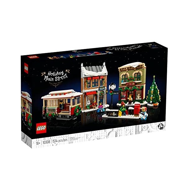 Lego Christmas Holiday Main Street 10308 Jeu de jouets de construction pour filles garçons et enfants âge 8+ 1514 pièces , m