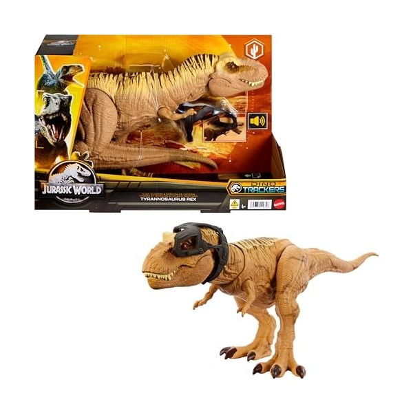 Jurassic World Figurine Dinosaure Tyrannosaurus Rex Avec Sons, Fonctions De  Chasse Et D’Attaque, Double Coup De Mâchoires Et