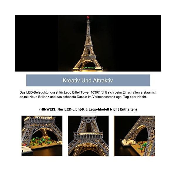 Kit déclairage LED pour Lego Architecture Lhorizon de la Tour Eiffel, Version Musicale Kit déclairage de décoration pour L