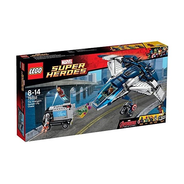 Lego Super Heroes - Marvel - 76032 - Jeu de Construction - La Poursuite du Quinjet des Avengers