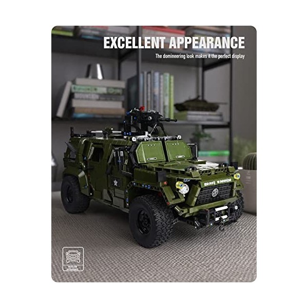 Nifeliz Warrior Militaire Voiture pour Adulte, Technical SUV Tout-Terrain Sets de Jeu de Construction, Maquette de Voituren C