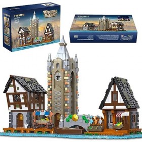 MISINI Moc Street View 89150 Kit de construction modulaire 3335 pièces de construction modulaire série château médiéval avec 