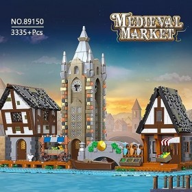 MISINI Moc Street View 89150 Kit de construction modulaire 3335 pièces de construction modulaire série château médiéval avec 