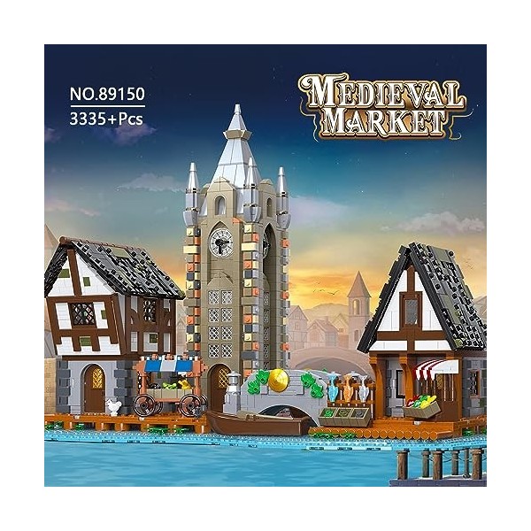 MISINI Moc Street View 89150 Kit de construction modulaire 3335 pièces de construction modulaire série château médiéval avec 