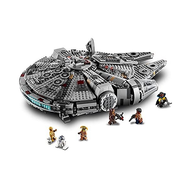 LEGO 75257 Star Wars Faucon Millenium Maquette à Construire et Figurines Finn, Chewbacca, Lando, C-3PO, R2-D2, Collection de 