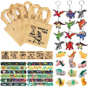Moltby Dinosaure Pinata Anniversaire Garcon Fille - 48Pcs Anniversaire Dinosaure Party Jouet Sac Cadeau Dino Bracelet a Claqu